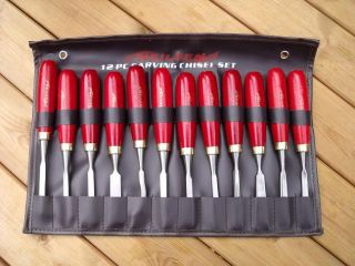 12pc Chisels Gouges Woodturning Wood Carving Tools BN