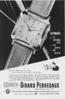 1952 Girard Perregaux Wrist Watch Vintage Print Ad Gyromatic Self