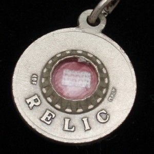 San Gennaro Relic Medal Charm Vintage Sterling Silver