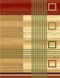  Beige Green Geometric 8x10 Abstract Contemporary Area Rugs 5735