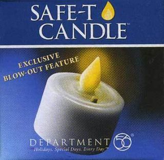 THREE Department 56 Safe T Battery Operated Candles w Blow Out Feature