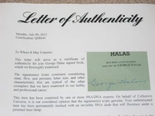 george halas signed autographed book psa dna halas by halas