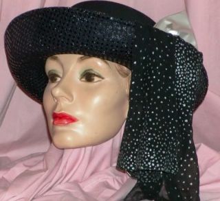 Sensational Silver and Black Hat Lots of Glitz and Glam