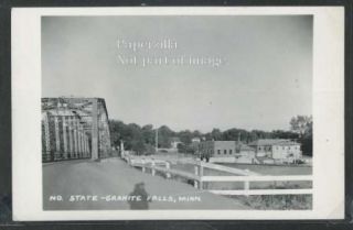 MN Granite Falls RPPC 50s No State Bridge Dam