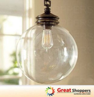   Antique Vintage Style Glass Shade Ceiling Light Pendant Lamp Fixture