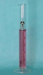 10 ml Glass Graduated Cylinder Precision Measuring New