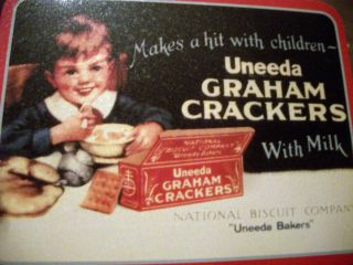 Uneeda Graham Crackers Cardboard over Metal ~ Wonderful Condition