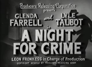 Night for Crime DVD R 1943 Glenda Farrell Mystery RARE Lyle Talbot