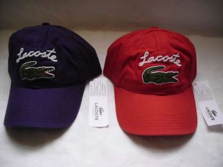  Lacoste Script Cap Hat with Oversized Croc Logo Grappa Purple