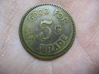  FOR TOKEN ANDYS POOL HALL GRAND MARAIS MINNESOTA 5 CENTS IN TRADE