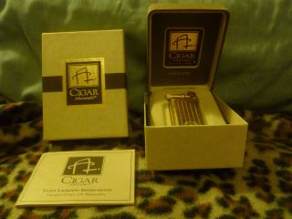 Gold Colibri Flint Cigar Lighter Aficionado Orig.Box, Manual, Case
