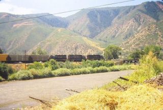  Grande DRGW 3 Units w Freight at Glenwood Springs Co 7 28 66