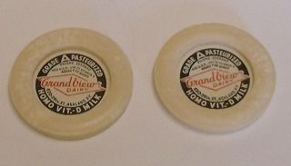 Old Unused Grand View Dairy Bottle Caps Mint 