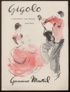 1951 Germaine Monteil Gigolo Perfume Print Ad