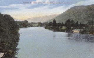 Grants Pass or Rogue River from Bridge Postcard