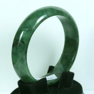 Certified 59mm Green Bangle Bracelet Natural Untreated Grade A Jadeite