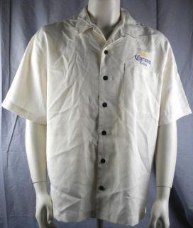 Corona Extra Beer Bottles on A Beach Mens Button Down Camp Shirt Large