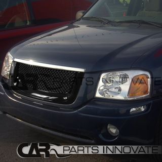 2002 2007 GMC Envoy Mesh Black ABS Front Hood Bumper Grill Grille