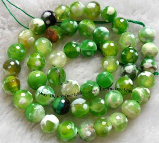 8mm 12mm 14mm 20mm Green Crab Agate Round Faceted Beads 14