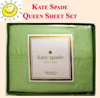Fresh Green! Kate Spade New York Designer Queen Sheet Set New in