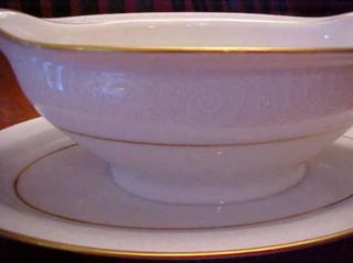 NORITAKE CHINA,TULANE, #7562, (1) Gravy Boat with Attached Underplate