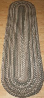 New $300 Braided Rug Greenbrier Nut Brown 2x7 Hall Runner Reversible