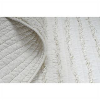 Greenland Home Fashions Ruffled Quilt Set in White