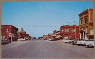 Unused Postcard Main Street Greensburg Kansas 1950S