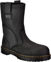  2295 Wellington Steel Toe Work Boots Black Industrial Greasy