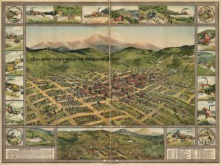 1896 Large Cripple Creek Colorado Gold Mining Map