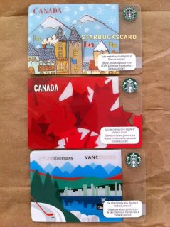 Starbucks Collectible Gift Cards. CANADA SERIES. Olympics, Maple Leaf