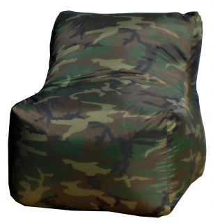 Gold Medal Sectional Denim Look Bean Bag Chair in Camouflage