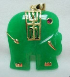 Beautiful Green Jade Elephant Pendant