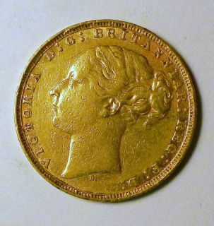 1879 Queen Victoria 22ct Gold Melbourne Full Sovereign Coin
