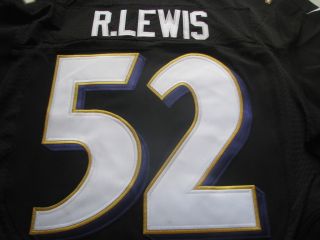 New Baltimore Ravens 52 Ray Lewis on Field Black Jersey Size 56 3XL