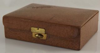 ANTIQUE VINTAGE LEATHER TRAVEL JEWELLERY DISPLAY BOX JEWELRY CASE (M17