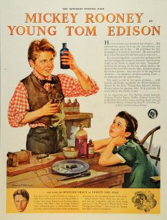  Mickey Rooney Edison Spencer Tracy Goldwyn MGM   ORIGINAL ADVERTISING