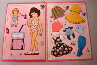 Vintage 1970s Greeting Card Paper Dolls Pop Up Book Mint Uncut Bibi