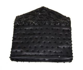 Vintage Ladies Black Handbag Beads K Gimbel Glossy
