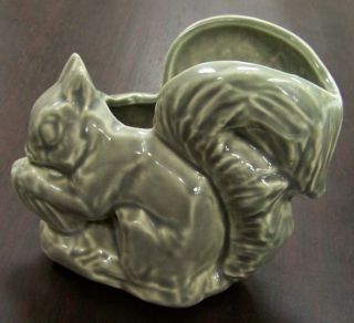 McCoy Pottery Squirrel Planter Gray Color
