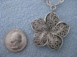 Lois Hill 925 Silver Necklace Flower