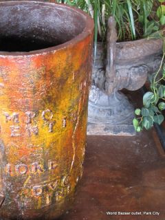 Rustic Pottery Handpainted Carved Large Greek Vase