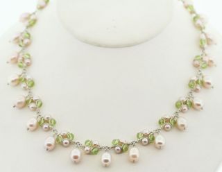 Janice Girardi Sterling Pale Peach Pearl Necklace