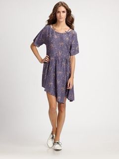 Girl by Band of Outsiders Belinda Floral Silk Dress 3 $580