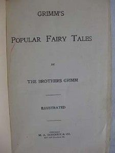 RARE Antique Grimms Popular Fairy Tales Brothers Grimm C1870