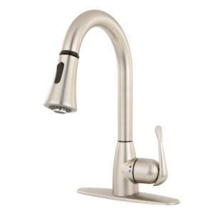 Glacier Bay New Touch Single Handle Pull Down Sprayer Kitchen Faucet