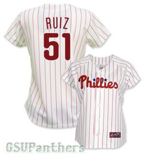 Carlos Ruiz Philadelphia Phillies Womens Home Replica Sewn Jersey Sz
