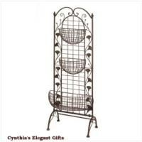 Wrought Iron 3 Tier Design Potted Plant Planter Stand