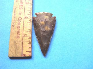 Awesome Red Chert with White Marble Side Notched Dovetail Arrowhead