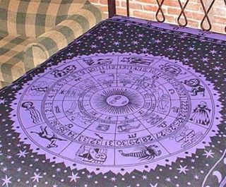 Purple Zodiac Tapestry Bed Spread Wall Hanging